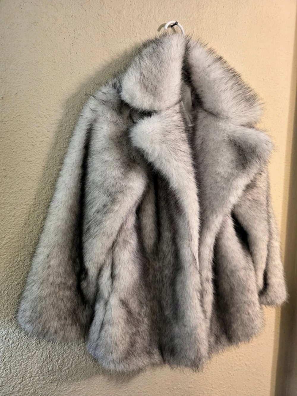 Faux Fur Fox Coat, Size M ( Runs Big) 22" PTP, 28" long, Fluffy And Soft